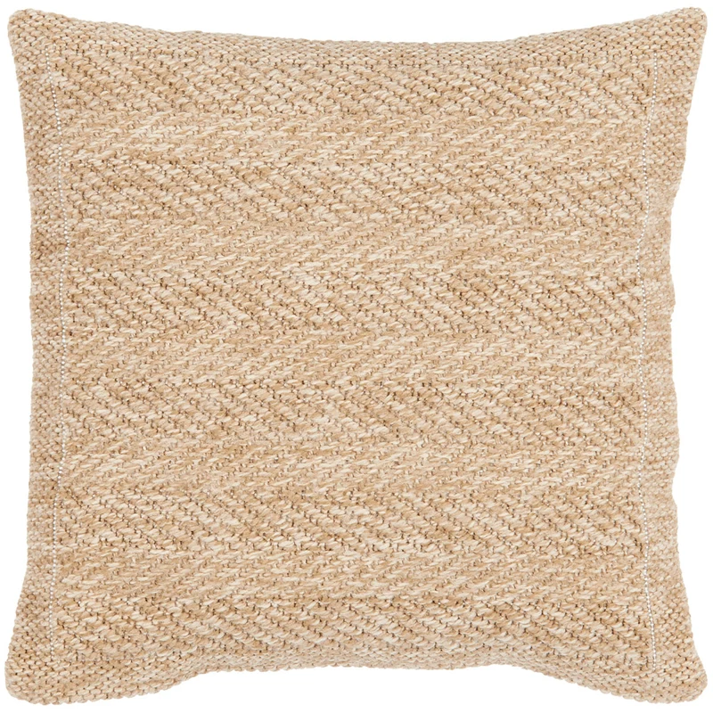 NATURE - Housse de coussin effet jute naturel à motif chevron - NAT8753BEI