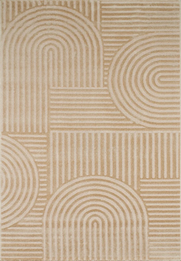 BIANCA - Tapis salon beige à motif arc - BIA163BEI