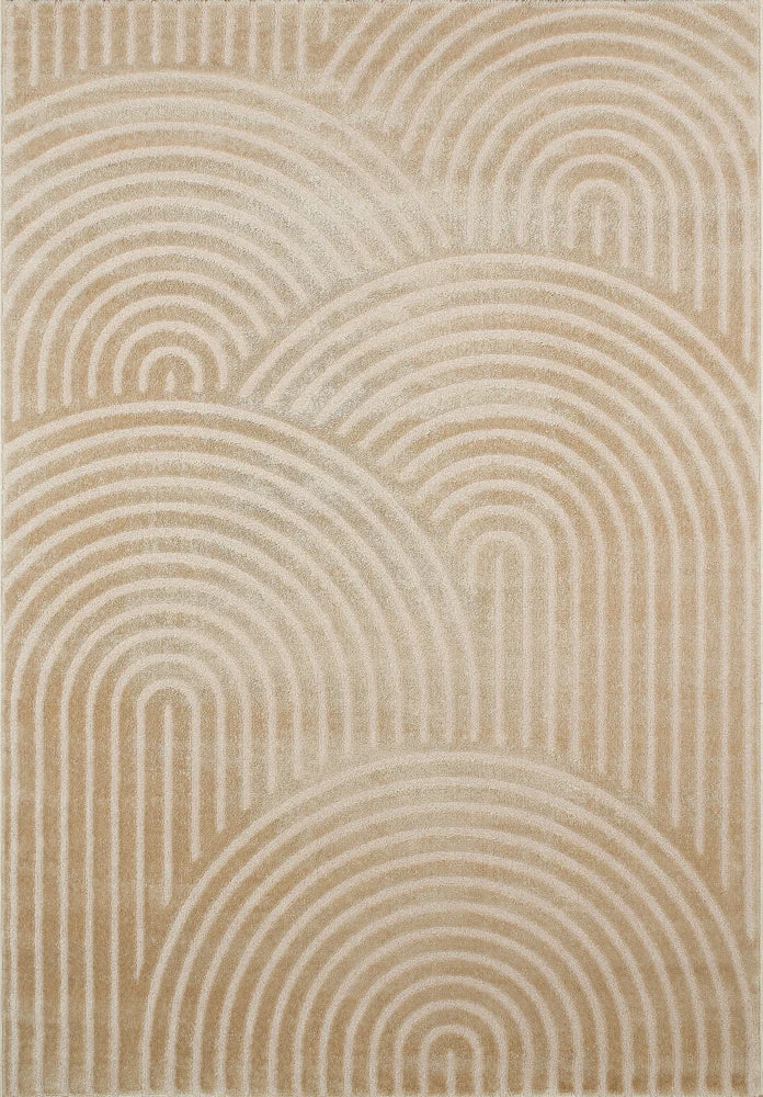 BIANCA - Tapis moderne beige motif arc-en-ciel - BIA157BEI