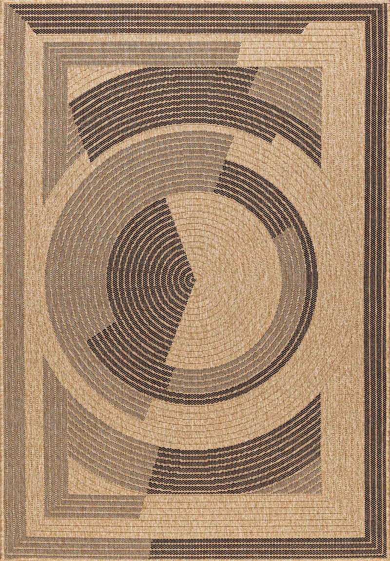 NATURE - Tapis aspect jute naturel à motif noir - NAT8865NOI