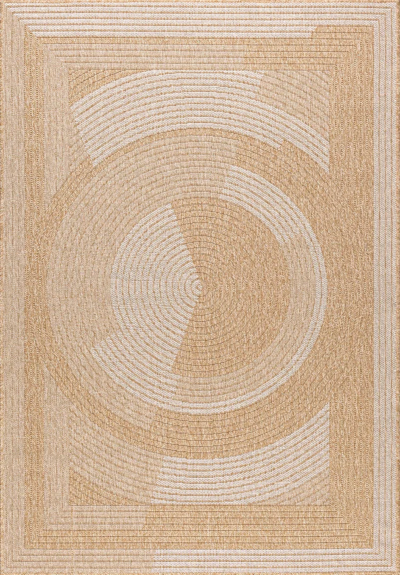 NATURE - Tapis aspect jute naturel à motif blanc - NAT8865BLA
