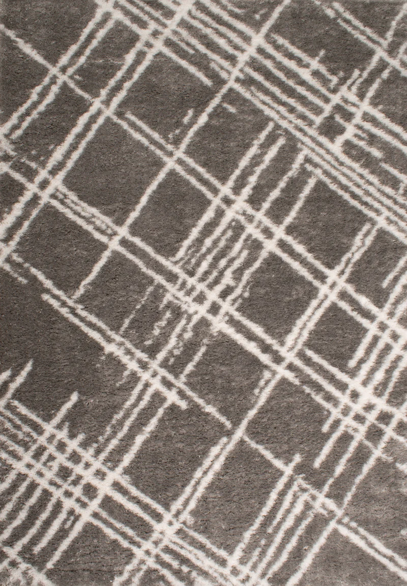 OSLO - Tapis abstrait gris motifs géométriques gris - OSL668GRI