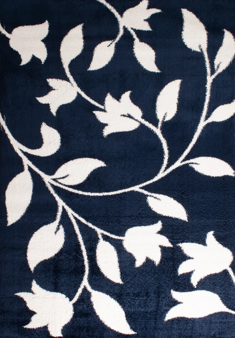 OSLO - Tapis motifs fleurs bleu style moderne - OSL637BLE