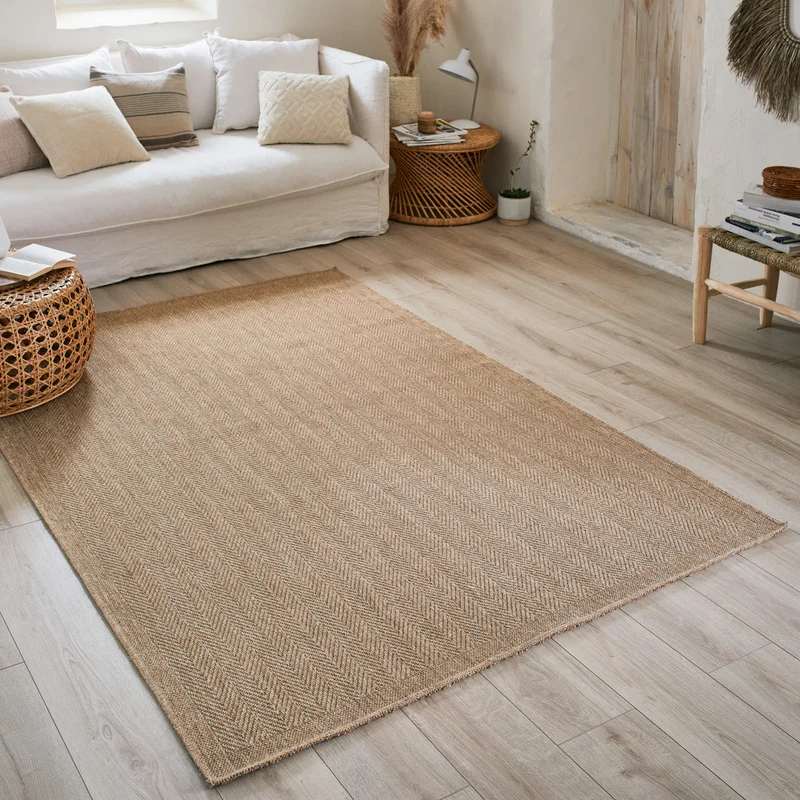 NATURE - Tapis effet jute naturel à motif chevron - NAT8753BEI