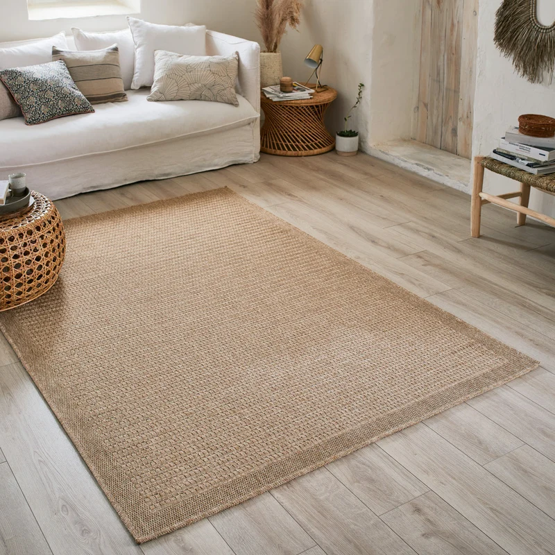 NATURE - Tapis effet jute naturel uni beige - NAT8751BEI