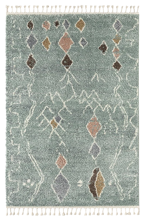 DELYA - Tapis salon berbère turquoise - DEL3063TUR