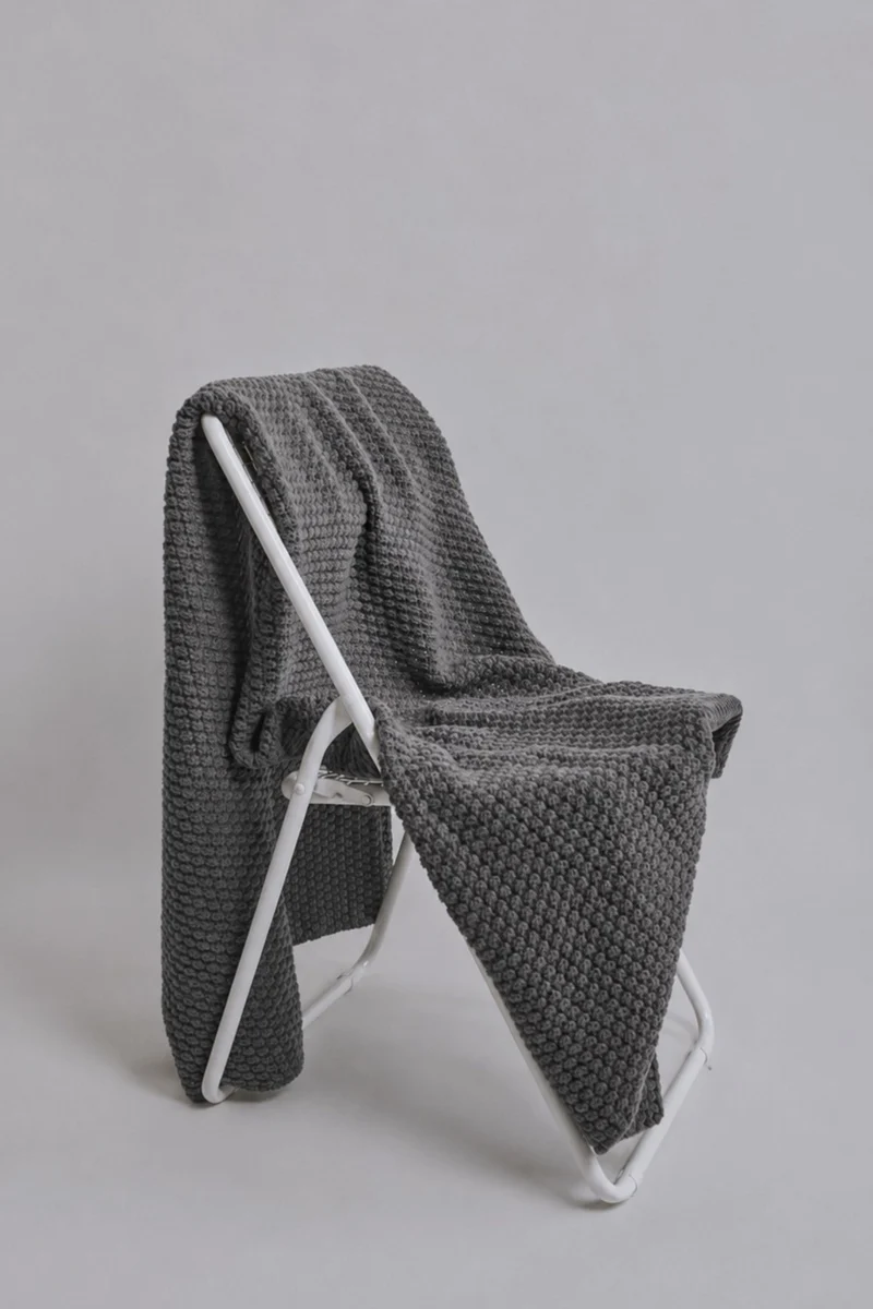 ISABELLE Sofa Throw Blanket in Merino Wool - Ash Grey