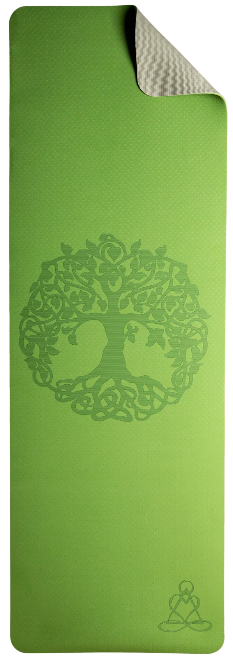 Tapis de yoga non toxique de 6 mm à deux couches - arbre de vie (Vert)