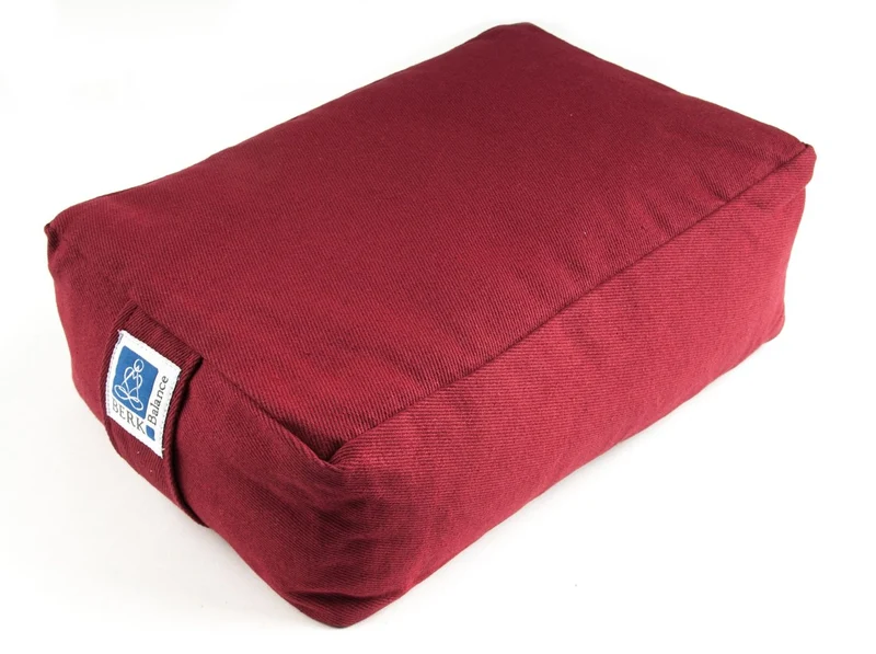 Coussin de méditation rectangulaire, rouge bordeaux, 30 cm x 20 cm x 10 cm