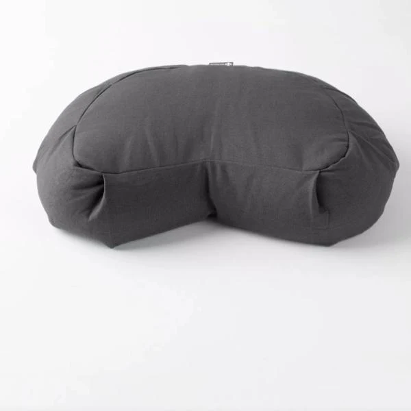 Coussin méditation demie-lune en coton 100% naturel Charcoal- Halfmoon
