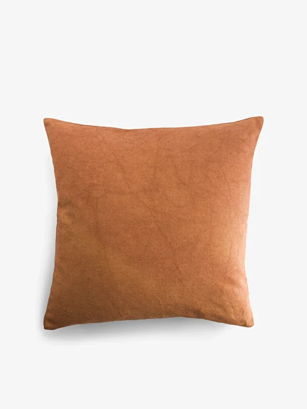 Coussin uni gabardine Camel 45x45 Bensimon
