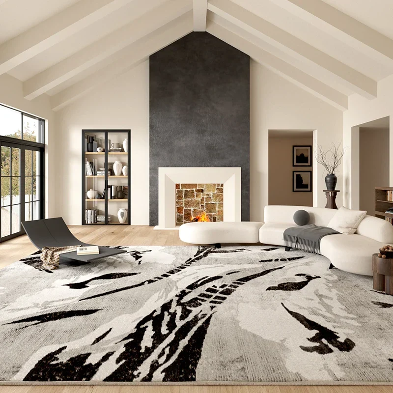 Tapis Marbre Noir et Doré