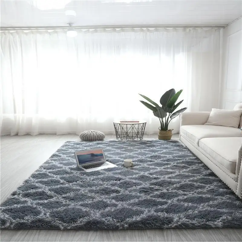 Tapis Gris Poil Long