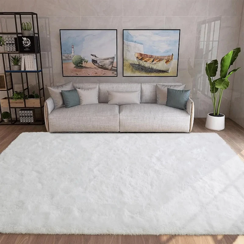 Tapis Blanc Poil Long