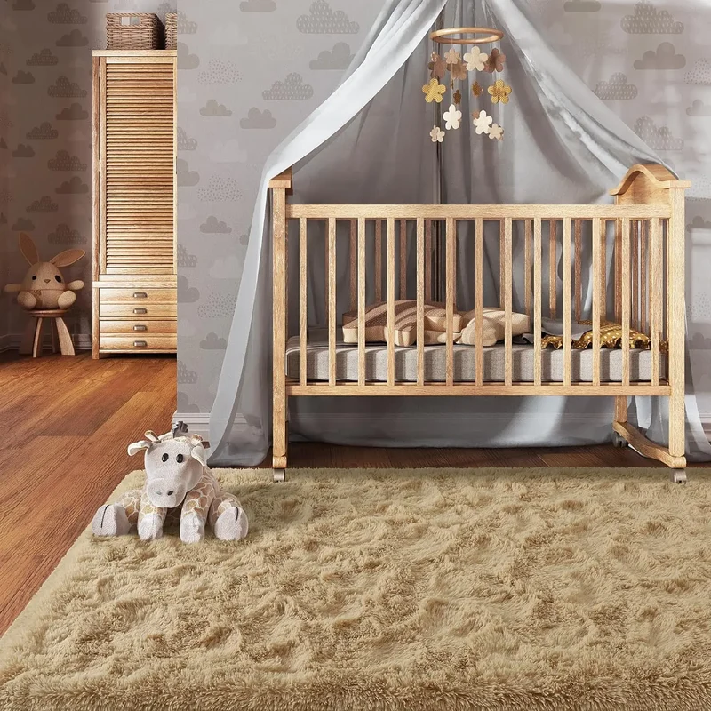 Tapis Beige Poil Long