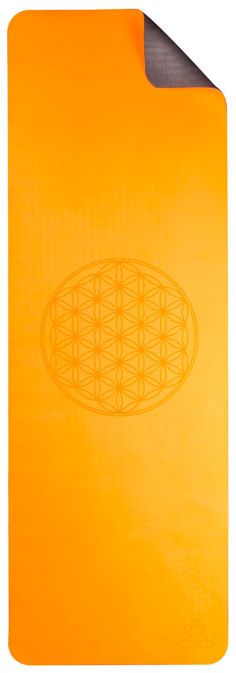 Tapis de yoga non toxique 6 mm à deux couches - fleur de vie (orange)
