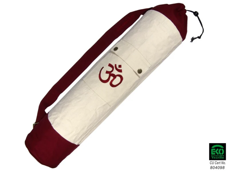 Sac pour tapis de yoga avec OM (Ecru / Bordeaux)