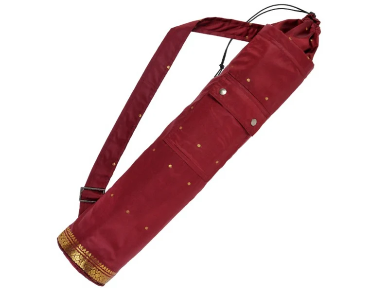 Sac pour tapis de yoga style Sari (Bordeaux)