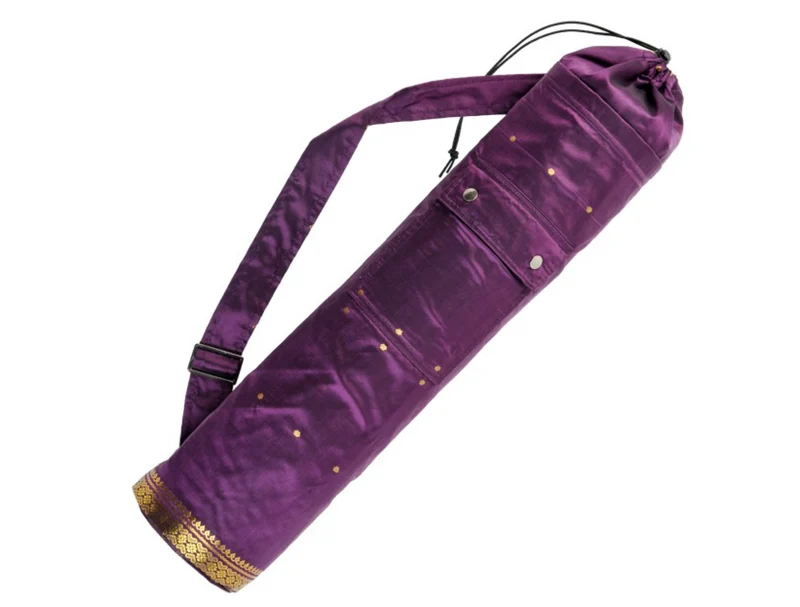Sac pour tapis de yoga style Sari(Prune)