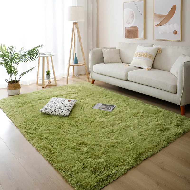 Tapis Chambre Fluffy Vert