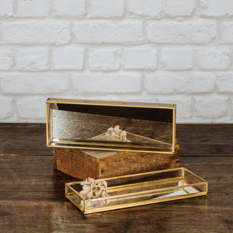 Plateau verre et laiton