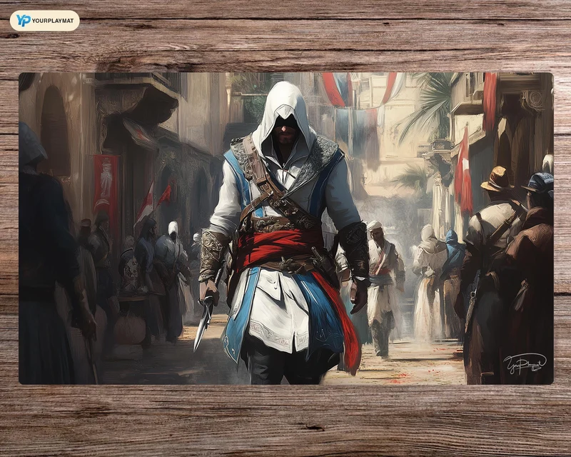Assassin's Creed Rogue Vanguard MTG Playmat - 24"x14" TCG OCG Board Game Mat Gift - Premium Desk Mat for Card Game Players and Gaming