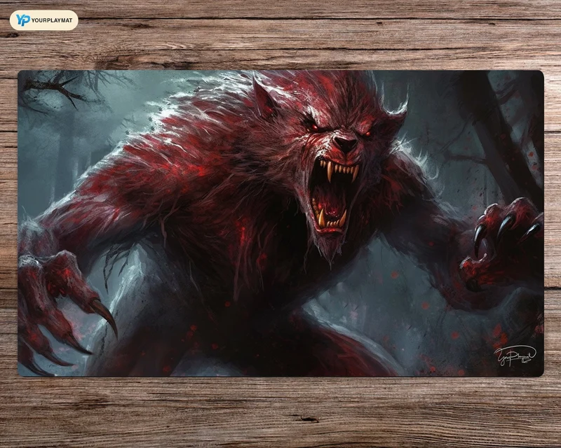 Bloodstained Transformation - MTG Spielmatte - 24 x 14 inches - MTG Geschenke - MTG Zubehör - Magie Tischmatte