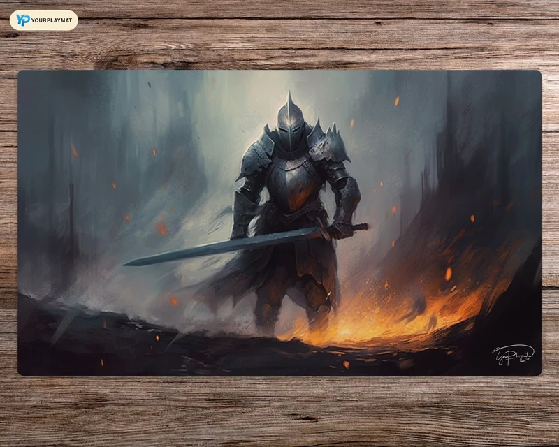Charred Crusader - MTG Spielmatte - 24 x 14 inches - MTG Geschenke - MTG Zubehör - Magie Tischmatte