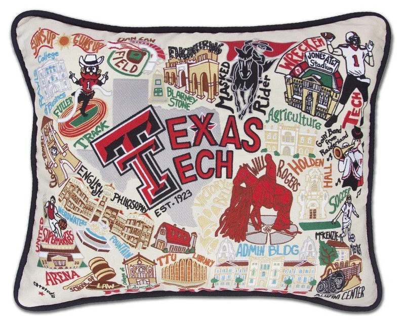 Texas Tech Embroidered CatStudio Pillow