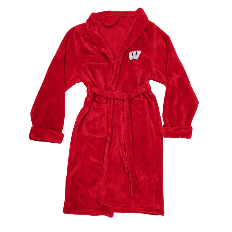 Wisconsin Badgers Men's Silk Touch Plush Bath Robe