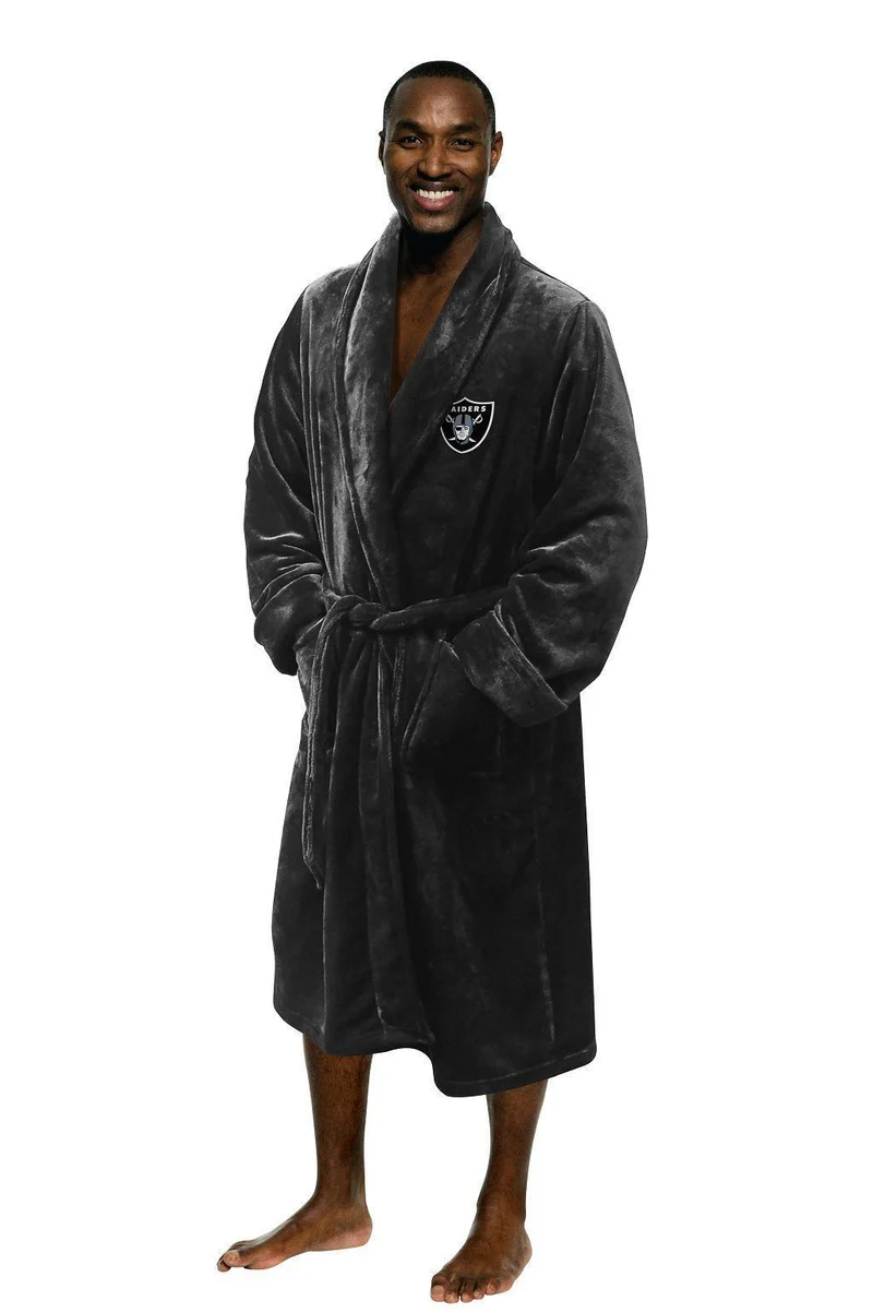 Oakland Raiders Men's Silk Touch Plush Bath Robe