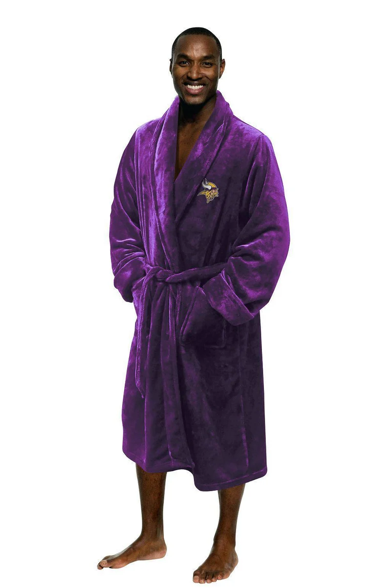 Minnesota Vikings Men's Silk Touch Plush Bath Robe