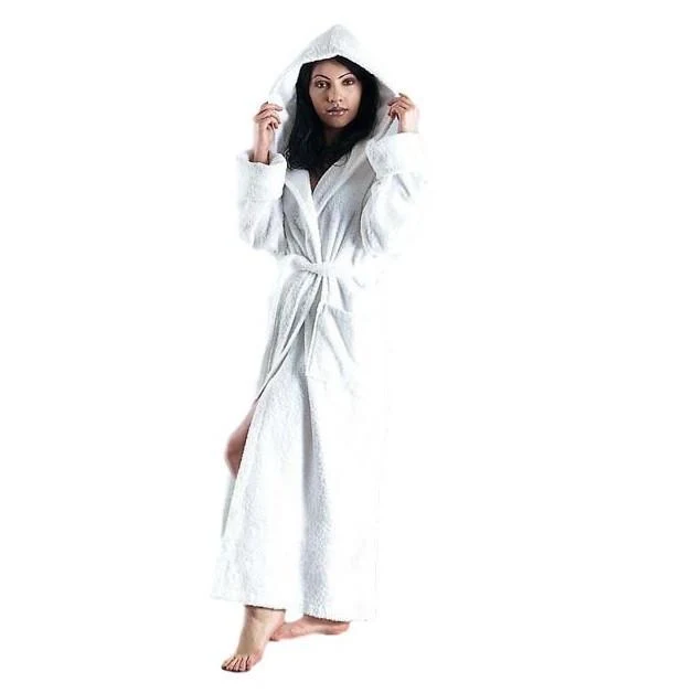 Women's Ultra Hooded Full Length Terrycloth Bathrobe