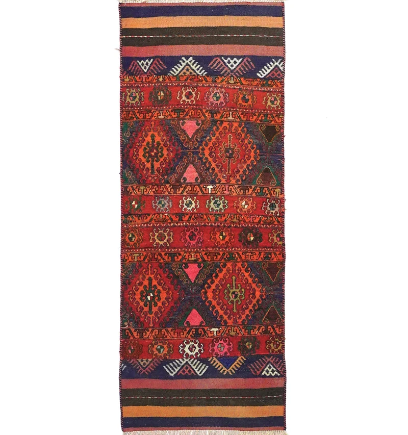 Kilim ancien Soumak – 154 × 58 cm