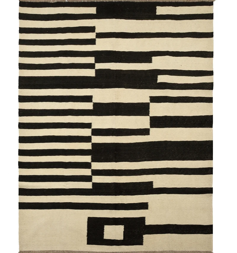 Kilim contemporain Art Déco – 202 × 158 cm