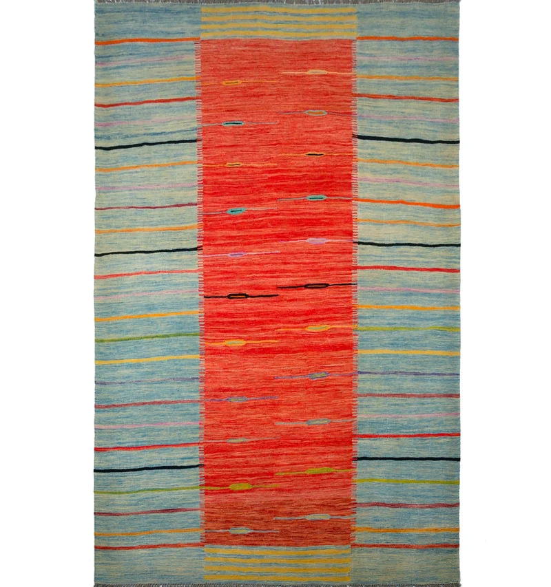 Kilim contemporain Art Déco – 302 × 202 cm