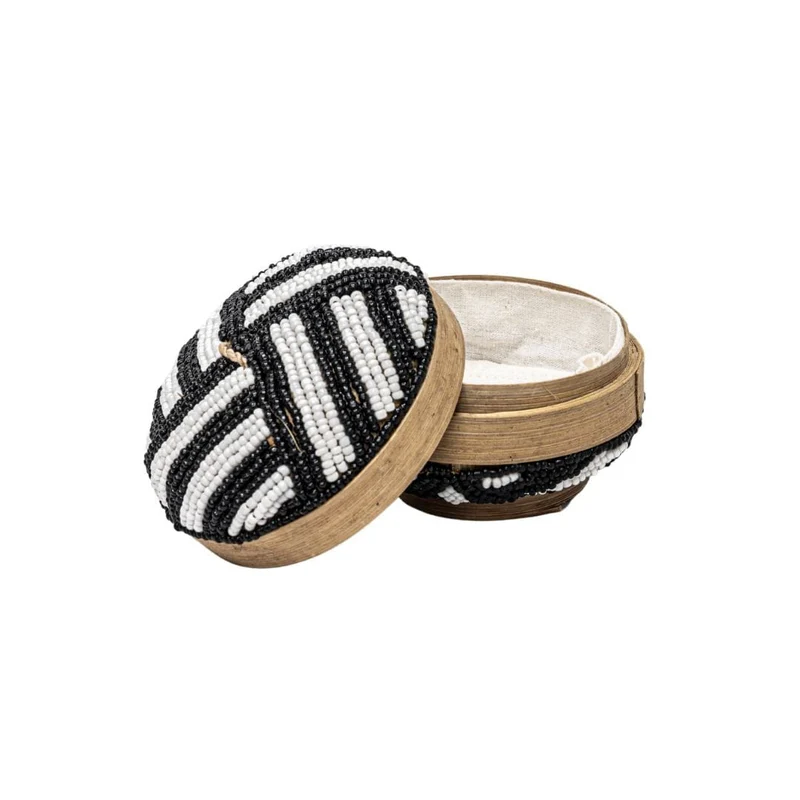 Suri Jewelry Beaded Basket | Black/White
