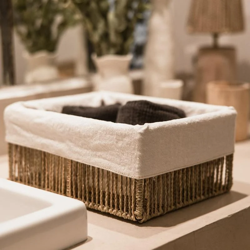 Corbeille de Rangement Tressée en Fibre Naturelle OWA L