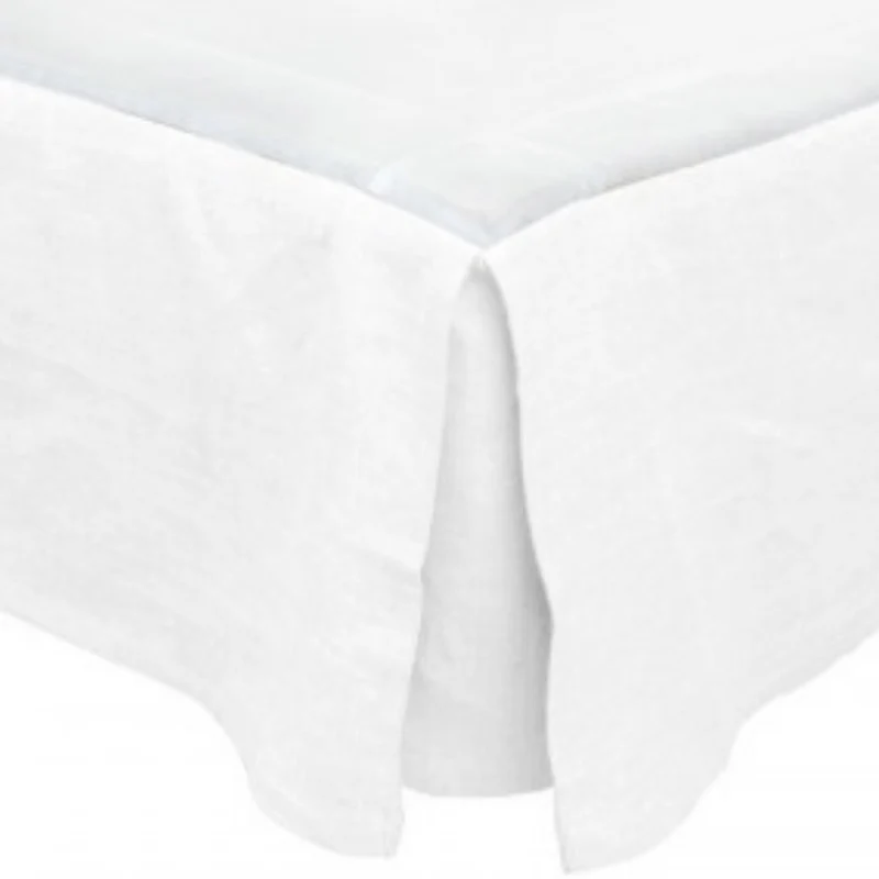 Linen Cotton Bedskirt | White