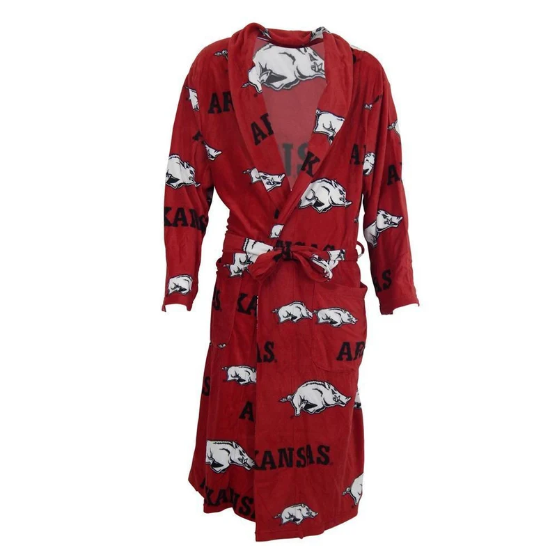 Arkansas Ramble Microfleece Bathrobe in Red