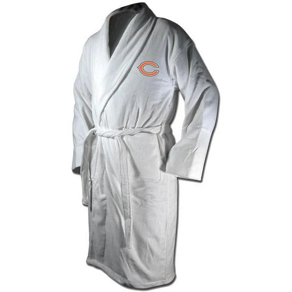 Chicago Bears White Terrycloth Bathrobe