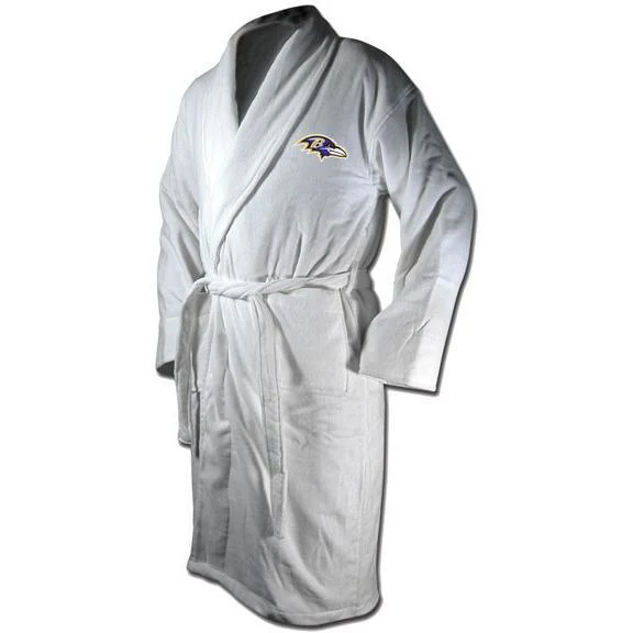 Baltimore Ravens White Terrycloth Bathrobe