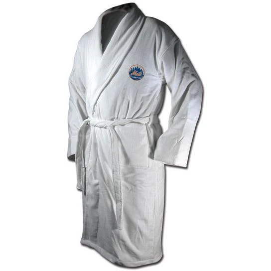New York Mets White Terrycloth Bathrobe