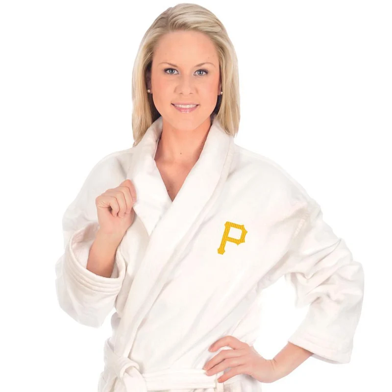 Pittsburgh Pirates Terrycloth "P" Logo Bathrobe - White