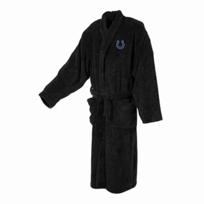 Indianapolis Colts Mens Ultra Plush Black Bathrobe