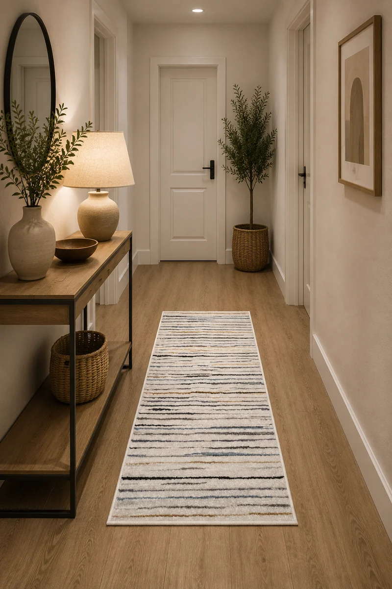 Tapis de couloir crème à rayures multicolores MYSTIC 2020 – 67 × 140 cm