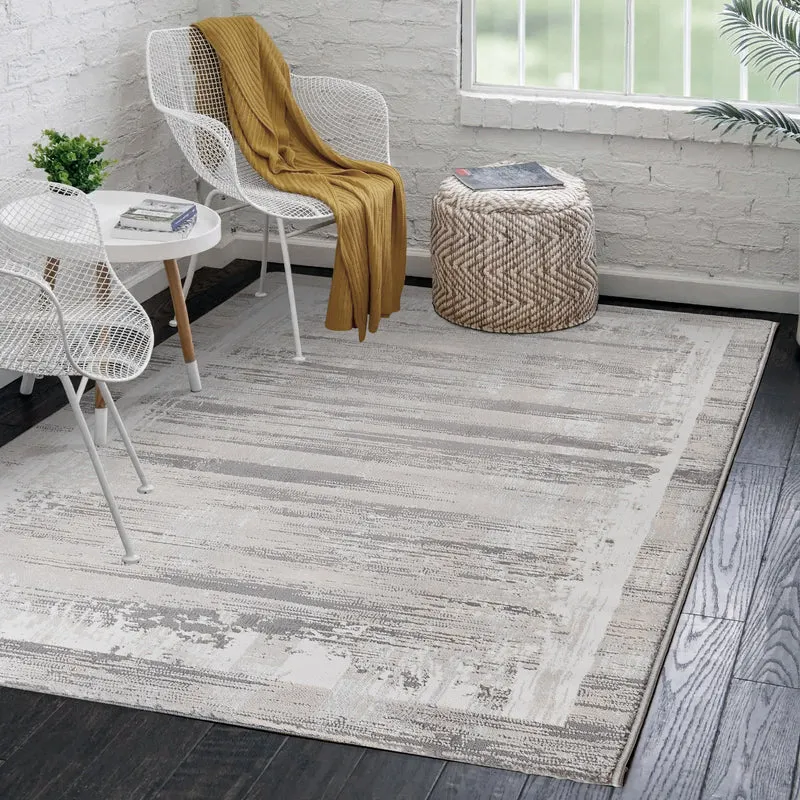 Tapis moderne LEXA 7000 Beige/Gris effet abstrait