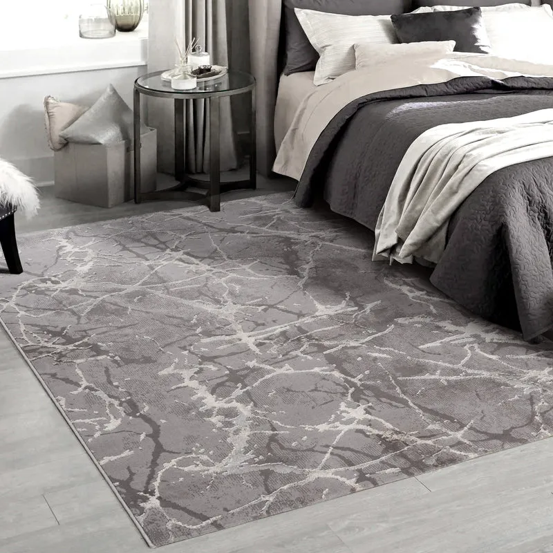 Tapis moderne LEXA 3000 Gris effet marbré
