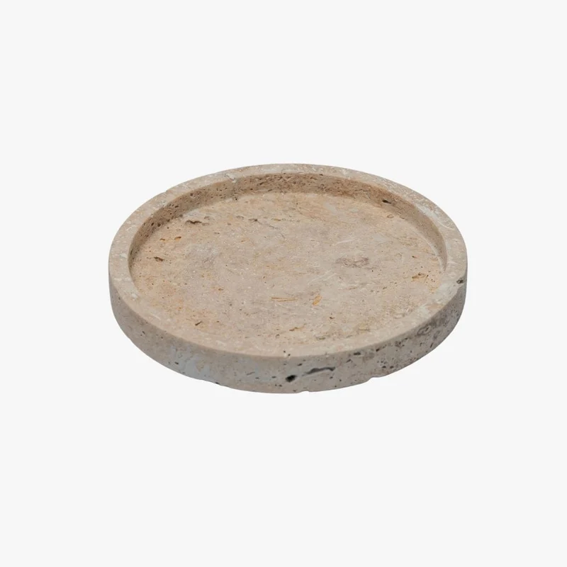 Naira Travertine Round Tray