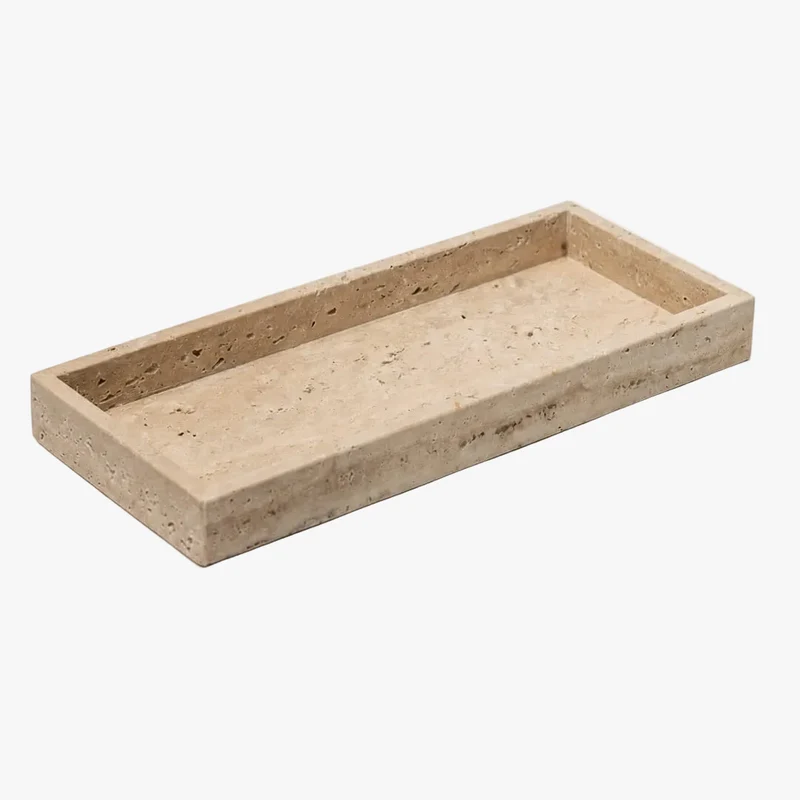 Naira Travertine Rectangular Tray